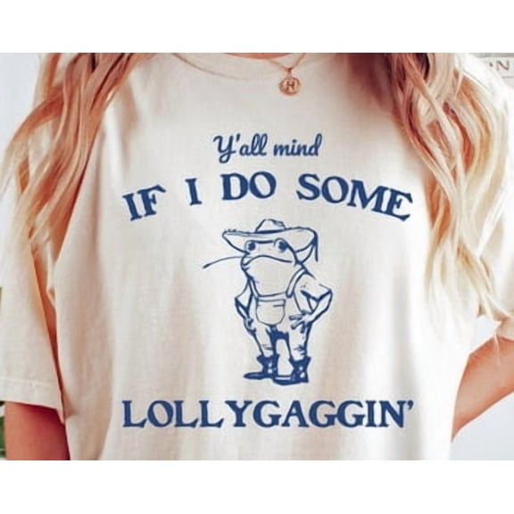 Lollygaggin Frog Funny Vintage T-Shirt
