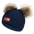 thumbnail image 1 of Lolmot 1-11 Years Old Kids Winter Knitted Beanie Hat Toddler Thick Warm Knitted Ski Cap with Fluff Ball for Baby Girls Boys, 1 of 5