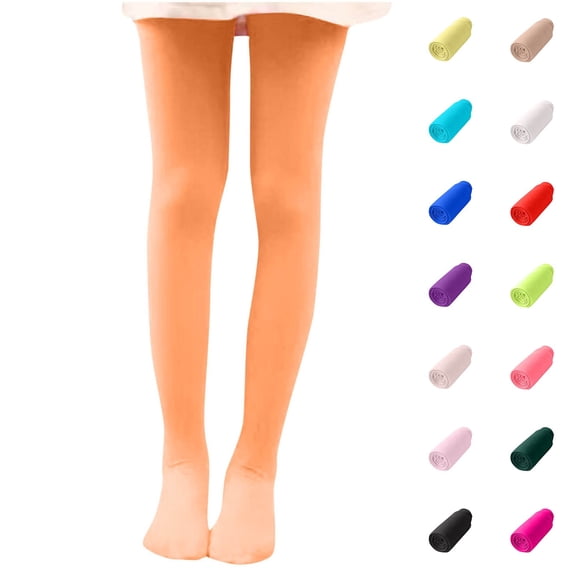 Lolmot 100%Cotton Ballet Tights Lightweight Stretch Stockings for Children Ultra Soft Elastic Footed Tights for Girls Warm Stockings for Uniforms
