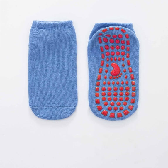 Lolmot 100%Cotton Casual Socks for Kids Soft Breathable Solid Color Non Slip Crew Socks Comfortable Crew Socks Yoga Socks