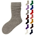 thumbnail image 1 of Lolmot 100%Cotton Slouch Socks for Kids Breathable Mid-Calf Socks Unisex Seamless Uniform Breathable Warm Breathable Cute Little Kids Socks, 1 of 3