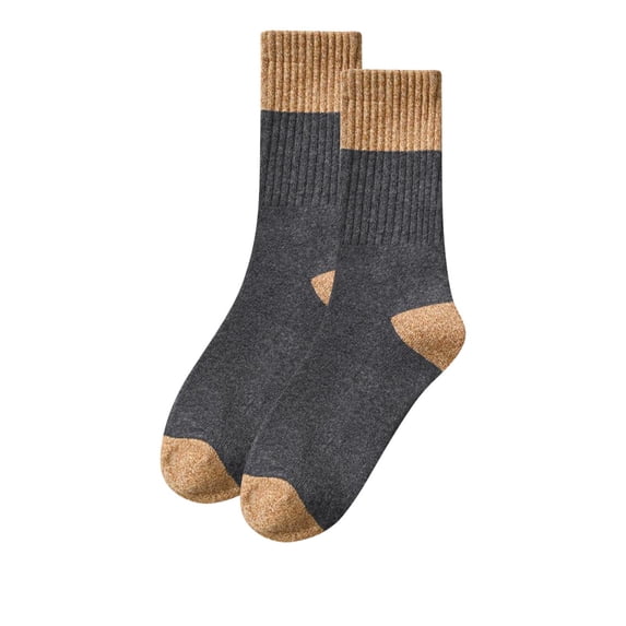 Lolmot 100%Cotton Socks for Women Retro Color Block Sweat-Wicking Ribbed Knitted Crew Socks Soft Casual Dress Mid Calf Sock