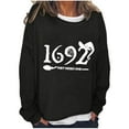 thumbnail image 1 of Lolmot 1692 They Missed One Sweatshirt Vintage Magic Hat Print Hoodless Sweatshirt Halloween Crewneck Long Sleeve Oversized Sweatshirt, 1 of 1