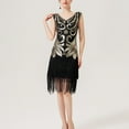 thumbnail image 1 of Lolmot 1920s Vintage Sequin Fringe Hem Gatsby Flapper Dress V-Neck Sleeveless Prom Formal Cocktail Party Gowns, 1 of 1
