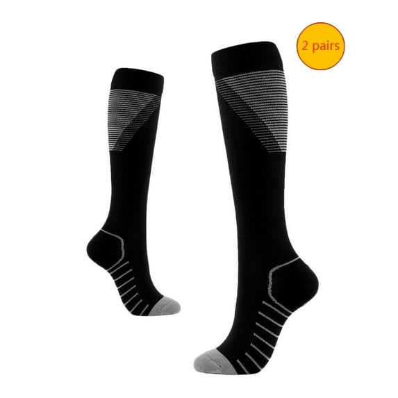 Lolmot 2 Pairs Compression Stockings for Women/Men Circulation Soccer Socks Thigh High Socks Knee High Socks for Nursing Athletic Running Hiking Cycling