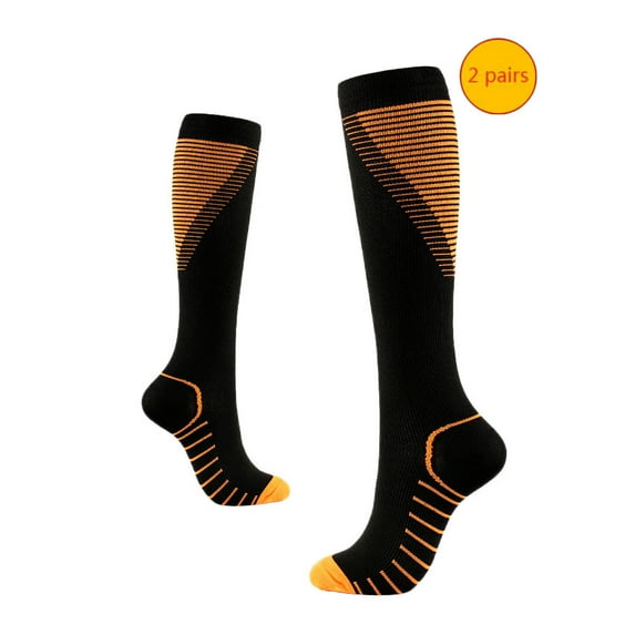 Lolmot 2 Pairs Compression Stockings for Women/Men Circulation Soccer Socks Thigh High Socks Knee High Socks for Nursing Athletic Running Hiking Cycling