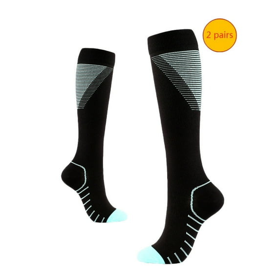 Lolmot 2 Pairs Compression Stockings for Women/Men Circulation Soccer Socks Thigh High Socks Knee High Socks for Nursing Athletic Running Hiking Cycling