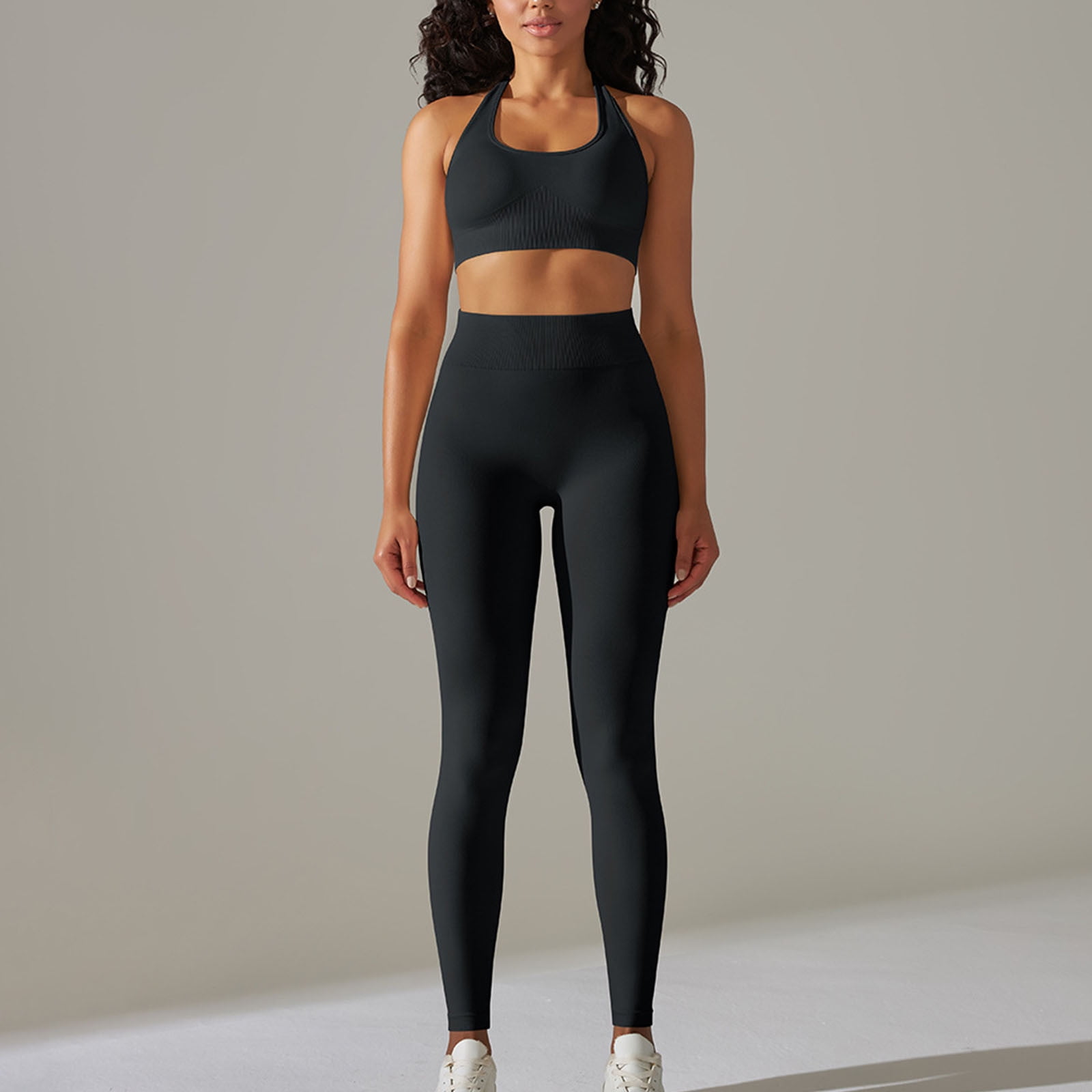 Long sleeve tops sporty stretchy leggings 2 Piece Set main image 0