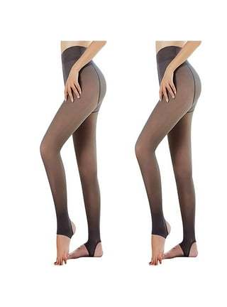 FULNEW Fake Translucent Nude Tights Fleece Lined Tights for Women