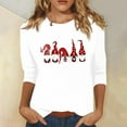 thumbnail image 1 of Lolmot 3/4 Sleeve Tops for Women Christmas, Holiday Cute Funny Gnomes Print T-Shirts Crewneck Pullover Tees Blouses Thanksgiving Tunic Tops, 1 of 1