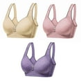 thumbnail image 1 of Up to 65 off!Lolmot 3 Pack Cotton Bras for Women Full Coverage Back Support Everyday Bra Comfort Soft Solid Color Wireless Bra Underwear, 1 of 8