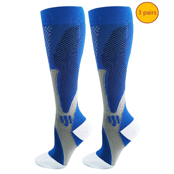 Lolmot 3 Pairs Compression Socks for Women/Men Plus Size Circulation Nurse Thigh High Stockings Knee High Stockings for Hiking Medical Cycling Running Hiking Athletic