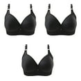 thumbnail image 1 of Lolmot 3PC/6PC Push Up Bras for Women Solid Color Small Chest Gathered Daily Bra Underwear No Rims Sexy Bras, 1 of 3