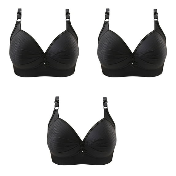 Lolmot 3PC/6PC Push Up Bras for Women Solid Color Small Chest Gathered Daily Bra Underwear No Rims Sexy Bras