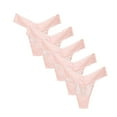 thumbnail image 1 of Lolmot 5 PCS Women Sexy Panties Pack Naughty Thongs Underwear Lingerie Brief Lace Floral Hipster Hollow Low-Rise Thong, 1 of 4