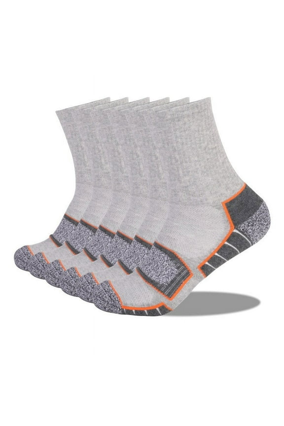 Lolmot 6 Pairs Crew Socks for Women and Men, Cotton Moisture Wicking Mid Calf Socks Winter Thermal Skiing Socks Outdoor Sports Warm Socks Football Socks