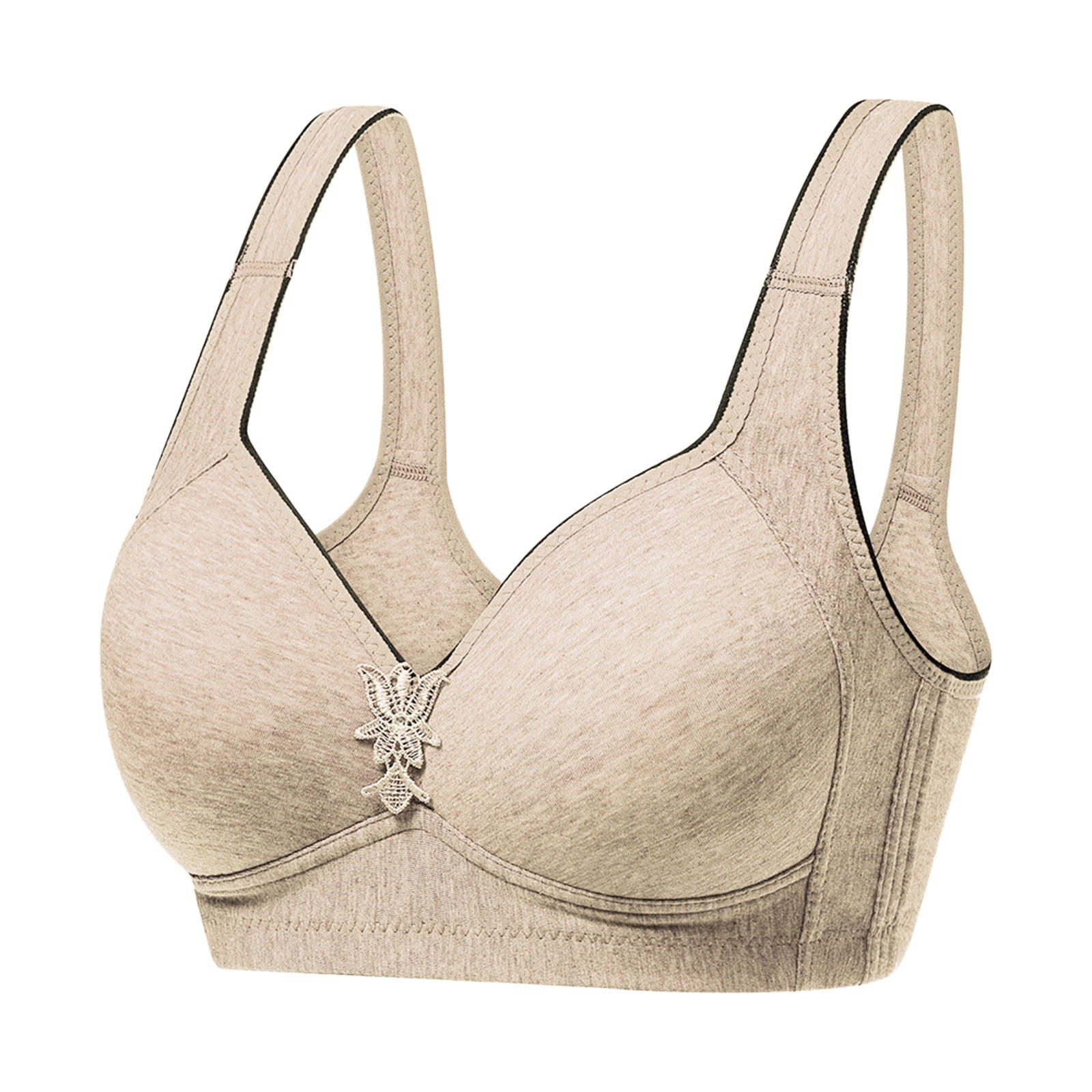 Lolmot All-Day Wireless Push Up Bras for Women Everyday Cotton Bra, Full  Coverage Bra with No Underwire
