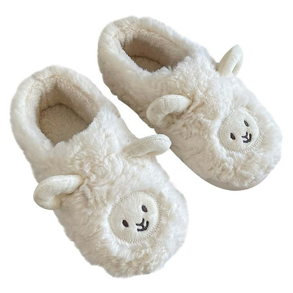 Up to 65 off!Lolmot Animal Slippers for Women Men Cute Cartoon Animal Fuzzy Slippers,Soft Sole Lamb Home Shoes,Plush Warm Winter Indoor House Slippers