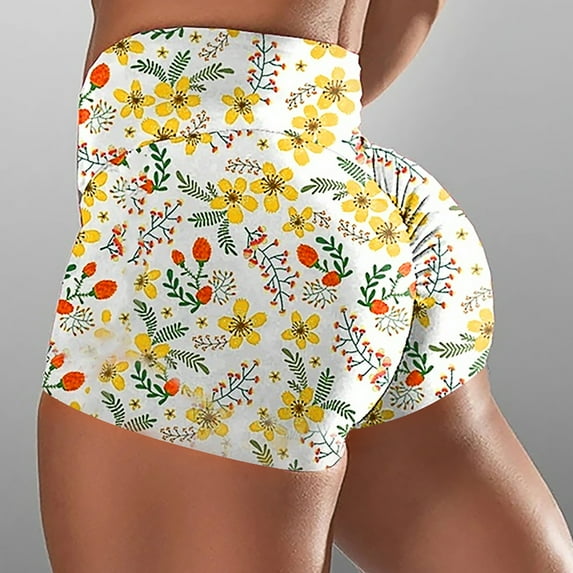 Lolmot Athletic Shorts for Women Tie-Dye Print Ruched Booty Twerking Butt Lifting High Waisted Soft Workout Running Pants Novelty Yoga Leggings