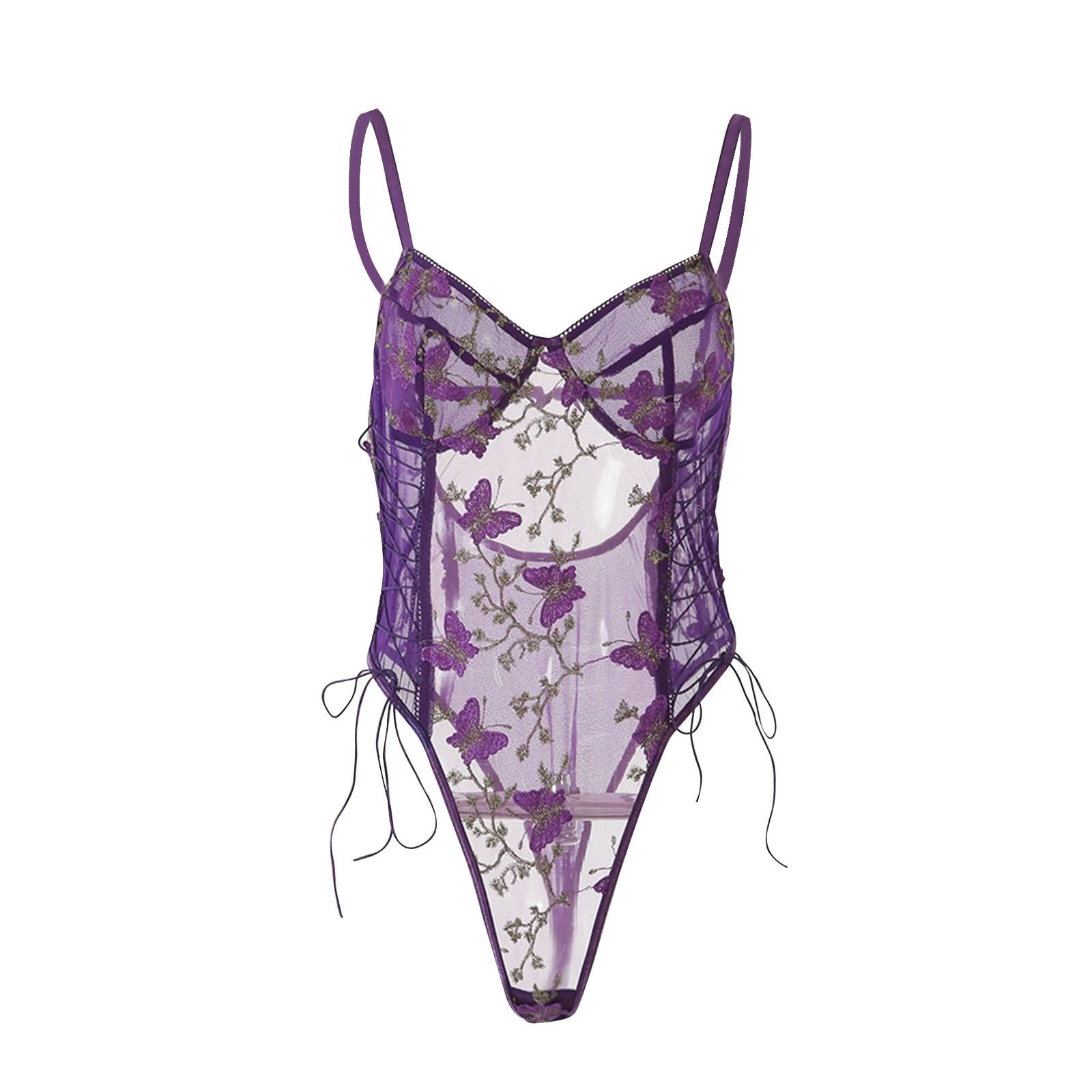 Lolmot Sexy Lingerie for Women Floral Lace Lingerie Criss Cross