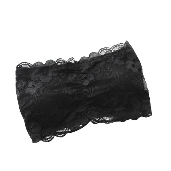 Lolmot Bandeau Bra for Women Lace Floral Bralettes Stretchy Chest Wrap Non Padded Tube Top Strapless Bras for Women Lace Bralette Tops