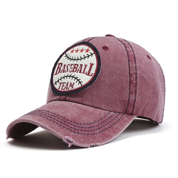 Lolmot Baseball Team Vintage Washed Denim Baseball Cap for Men and Women - Stylish and Retro, Sun Protection