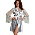 thumbnail image 1 of Lolmot Bathrobe for Women Sexy Sleepwear Lingerie Lace Patchwork Temptation Bathrobe with Belt Underwear Nightdress Robe for Women, 1 of 5