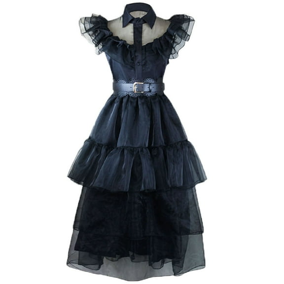 Lolmot Black Dresses for Women Retro Lapel Sleeveless Lace Evening Party Dress Cocktail Dresses Halloween Costumes