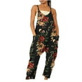 thumbnail image 1 of Up to 65 off!Lolmot Boho Jumpsuit For Women Summer Loose Sleeveless Romper Casual Floral Adjustable Spaghetti Strap Wide Leg Harem Long Pant Overall with Pockets, 1 of 6