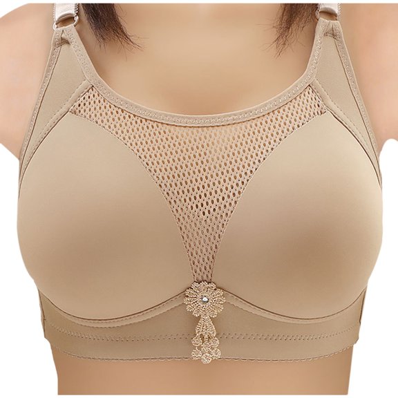 Lolmot Bras for Women No Underwire Fashion Plus Size Wire Free Comfortable Push up Bra Underwear Hollow Out Support Sports Bra Underwear
