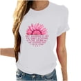 thumbnail image 1 of Lolmot Breast Cancer Gift Shirts for Women Pink Ribbon Letter Print Crew Neck Short Sleeve Tops Breast Cancer Awareness T-Shirt, 1 of 3