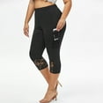 thumbnail image 1 of Under $5,Lolmot Capris for Women Plus Size High Waisted Lace Yoga Pants with Pockets,Skinny Stretch Sport Pants Knee-Length Soft Tights Cropped Runing Workout Leggings, 1 of 7