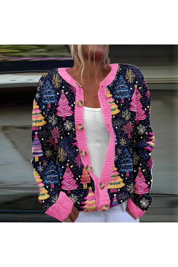 Up to 65 off!Lolmot Christmas Cardigan for Women Ugly Christmas Sweaters Funny Xmas Tree Jumper Jacket Holiday Button Down Sweater Outwear