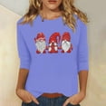thumbnail image 1 of Lolmot Christmas Gnome Shirt for Women Ugly Santa Graphic Print Tee Tops Cute Holiday 3/4 Sleeve O-Neck Pullover Tops Fall Holiday Thanksgiving Tops, 1 of 1