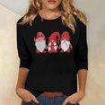 thumbnail image 1 of Lolmot Christmas Gnome Shirt for Women Ugly Santa Graphic Print Tee Tops Cute Holiday 3/4 Sleeve O-Neck Pullover Tops Fall Holiday Thanksgiving Tops, 1 of 4