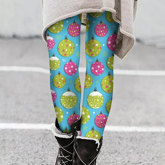 Up to 65 off!Lolmot Christmas Leggings Women's High Waisted Workout Leggings Lightweight Christmas Deer Santa Snowflake Print Ankle-Length Tights Soft Stretchy Yoga Pants