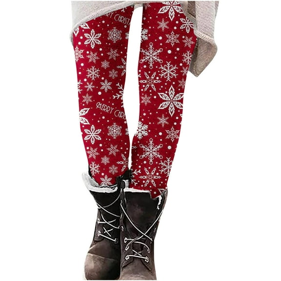 Up to 65 off!Lolmot Christmas Leggings Women's Xmas Deer Santa Snowflake Print Ankle-Length Tights High Waisted Workout Leggings Lightweight Soft Stretchy Yoga Pants
