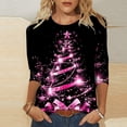 thumbnail image 1 of Up to 65 off!Lolmot Christmas Shirts for Women 3/4 Sleeve Christmas Graphic Tees Casual Xmas Tree Printed T-Shirts Holiday Plus Size Tops, 1 of 5