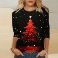 thumbnail image 1 of Up to 65 off!Lolmot Christmas Shirts for Women 3/4 Sleeve Christmas Graphic Tees Casual Xmas Tree Printed T-Shirts Tops,S-5XL, 1 of 5
