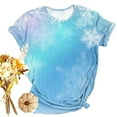 thumbnail image 1 of Under $5,Lolmot Christmas Shirts for Women Christmas Snowflake T-Shirt Girls Cute Graphic Tees Holiday Short Sleeve Shirts Casual Tunics Plus Size Tops, 1 of 7