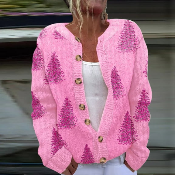 Up to 65 off!Lolmot Christmas Sweaters for Women Xmas Tree Snowman Santa Fun Patterns Cute Cardigans Merry Winter Button Down Knit Sweaters Outerwear