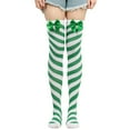 thumbnail image 1 of Lolmot Christmas Thigh High Socks for Women, Girls Striped Thigh High Socks, Over Knee Long Socks Cosplay Party Socks, 1 of 4