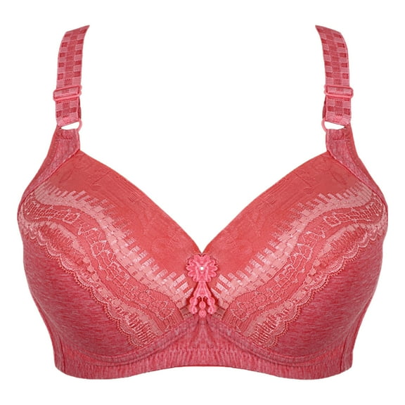 Lolmot Cotton Bra for Women Plus Size Unlined Wirefree Bra Full Coverage Full Figure Unpadded Bras Everyday Soft Lace Bras