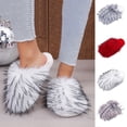 thumbnail image 1 of Lolmot Cozy Faux Fur Womens Slippers Fashion Closed Toe Slip On Fluffy Sandals Warm Plush Slide Shoes Indoor Outdoor, 1 of 9