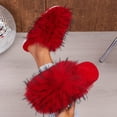 thumbnail image 1 of Lolmot Cozy Faux Fur Womens Slippers Fashion Closed Toe Slip On Fluffy Sandals Warm Plush Slide Shoes Indoor Outdoor, 1 of 9