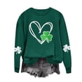 thumbnail image 1 of Up to 65 off!Lolmot Crewneck Sweatshirts Women St Patrick's Day Long Sleeve Tops Lucky Clover Heart Printed Shirt Blouse Irish Holiday Shamrock Sweatshirt Casual Loose Fleece Lined Pullover Tops, 1 of 3