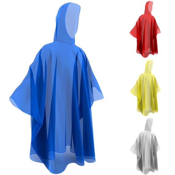 Lolmot Disposable Rain Ponchos for Adults Unisex Lightweight Waterproof Hooded Raincoats for Camping Hiking Travel