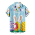 thumbnail image 1 of Lolmot Easter Shirts for Men Funny Hawaiian Short Sleeve Shirts Bunny Carrot Printed Button Up Shirts Casual Pocket Loose Beach Sweatshirts, 1 of 5
