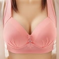 thumbnail image 1 of Lolmot Everyday Bras for Womens Plus Size Wirefree Back Support Posture Bra Solid Color Adjustable Strap Buckle Closure Push Up Bras, 1 of 4