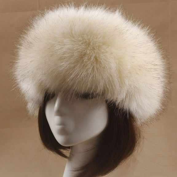 Lolmot Faux Fur Hat for Womens Cossack Russian Style Fashion Winter Hat for Lady Girls